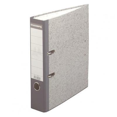 Classeur Exacompta à levier 32x29cm Dos balacron 70mm Marbré gris avec perforateur