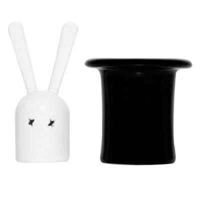 Salière et poivrière chapeau de magicien et lapin sel poivre