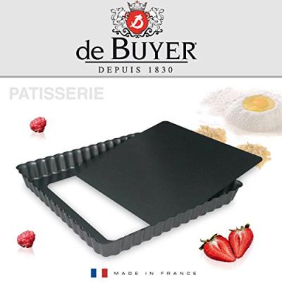 De buyer 4709.18 moule à tarte carré fond démontable 18 cm