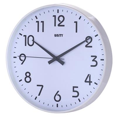 Unnited 30cm/12 horloge murale silencieuse fradley moderne, blanche