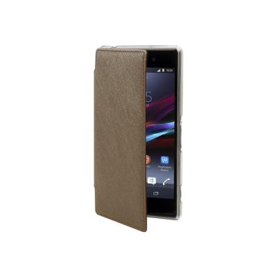 Muvit Mfx Made in Paris Crystal Folio - Flip cover voor mobiele telefoon - polyurethaan - brons - voor Sony XPERIA Z2