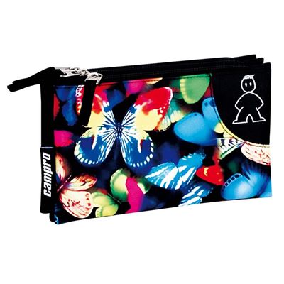 Fourre-tout triple Papillons 23x12
