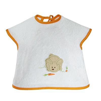 Les bébés d'elyséa bavoir avec motif lapinou orange grand