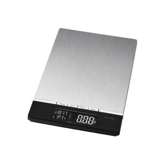 Clatronic Balance de Cuisine Balance Acier Inoxydable 5kg//1g avec horloge Affichage de la température balance numérique