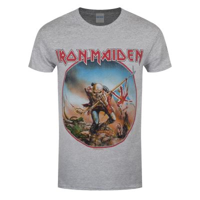 Iron Maiden T-Shirt Trooper Vintage Circle Homme Gris - Taille XL