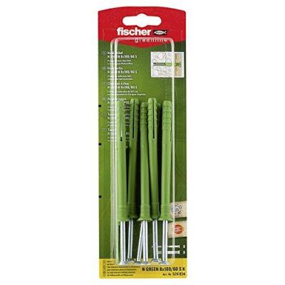 Fischer 524834 Greenline Lot de 8 Chevilles à frapper N 8 x 100/60 mm S K