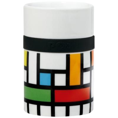PO SELECTED LATTICE MUG À THÉ/CAFÉ AVEC ANNEAU EN SILICONE PORCELAINE/SILICONE BLANC/JAUNE/ROUGE/BLEU/VERT/NOIR 7,3 X 7,3 X 11 C