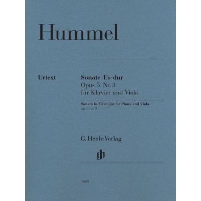 Hummel Johann Nepomuk - Sonate Opus 5/3 Mib Majeur - Alto/Piano