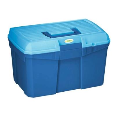 Kerbl 321757 coffre de pansage siena avec compartiment amovible (bleu marine bleu clair)