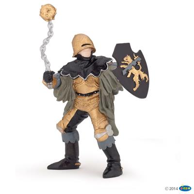 Figurine officier à la masse d'arme noir et bronze papo