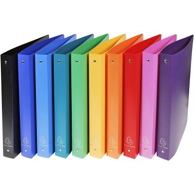 Classeur 4 anneaux 30 mm polypropylene opaque 10 couleurs assorties - a4 maxi