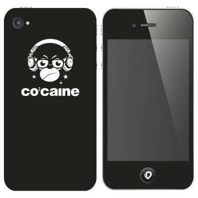 Co:caine Coque pour iPhone 4/4S Noir/Blanc Motif Black Monkey