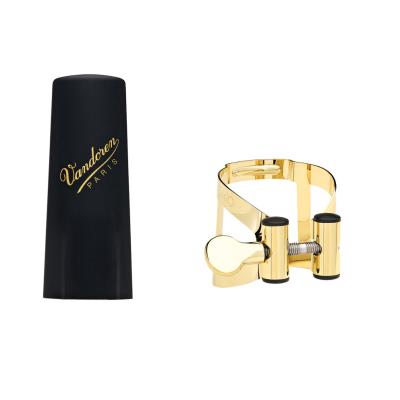 Saxophones VANDOREN LIGATURE M/O V16 EBONITE BARYTON FINITION OR ET COUVRE BEC PLASTIQUE - LC590DP Ligature saxophone Baryton