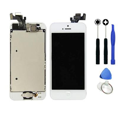 Écran LCD + vitre tactile complet assemblé pour iPhone 5 blanc + outils