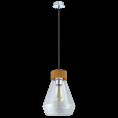 Eglo - Suspension Verre 2 D21 cm - Vintage - Chrome