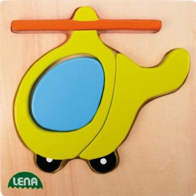 PUZZLE EN BOIS SOUS FORME D'HÉLICOPTÈRE