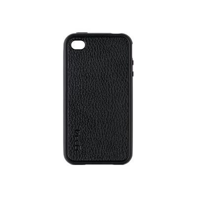 Gear4 IceBox Edge Leather Effect - Beschermende bedekking voor mobiele telefoon - zwart - voor Apple iPhone 4, 4S