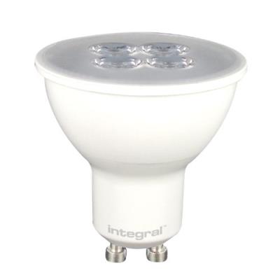 Integral led ilgu105.3n03kbdna ampoule led gu10 5,3 w 3000 k 370 lm non dimmable forme de spot aluminium plastique blanc 5,2 x 5