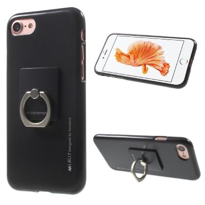 Coque en TPU MERCURY pour iPhone 7 4.7 i stand Finger Ring - Noir