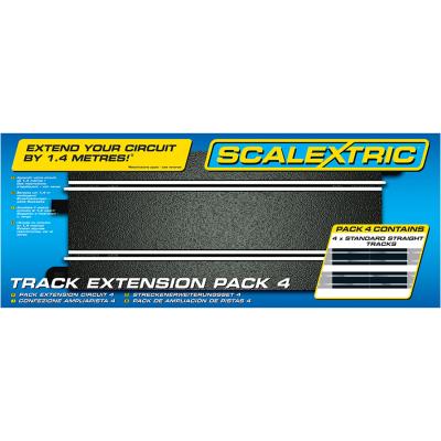 Pack extension de circuit voiture : 4 rails droits standards 350 mm Scalextric