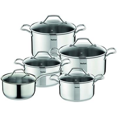 Tefal A702SC84 lot de casseroles intuition 10 pièces lot de 5 carrés en acier inoxydable