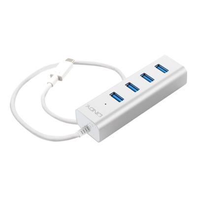Lindy USB 3.1 Type C Notebook Hub 4 Port - hub - 4 poorten