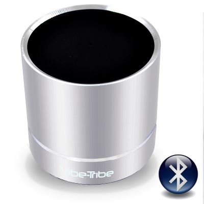 Vibe-Tribe - Troll Mini Silver – Ultracompact 3 Watt Haut-parleurs a Vibration Sans Fil, Bluetooth & Mains-libres