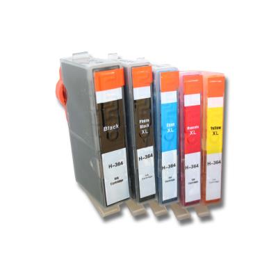 vhbw set de 5 cartouches d'encre à puce intégrée pour HP 364-Serie comme 364XL Serie, CB321, 322, 323, 324, 325EE.
