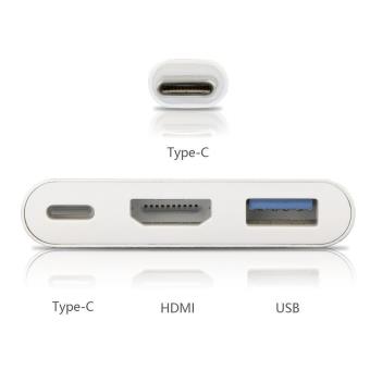 Apple Adaptateur multiport AV numérique USB-C - HDMI 4K, USB 3.0 et charge  USB-C - USB - Apple