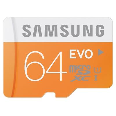 Samsung Carte Secure Digital - MB-MP64D - 64GB EVO XC CL10 UHS-1 Memory Card (transfer up to 48MB/sec)