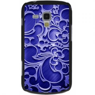 Coque rigide noire Galaxy Trend S7560 avec impression Motifs Arabesque bleu