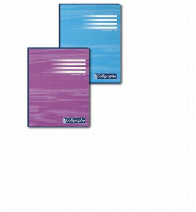 Cahier brochure rembordée cousue 24x32 192p séyès 70g, coloris assortis, Cahier Calligraphe