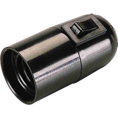 ELECTRALINE 71106 DOUILLE E27 LISSE + INTERRUPTEUR NOIR