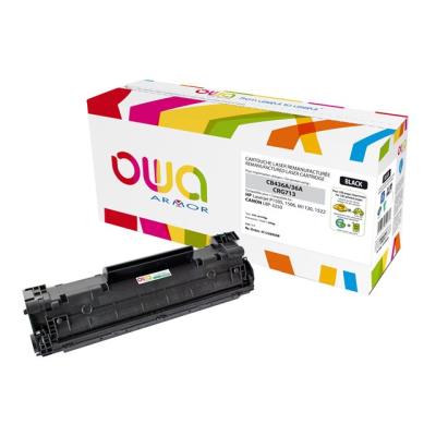 OWA - zwart - gereviseerd - tonercartridge (alternatief voor: HP CB436A, Canon CRG-713)