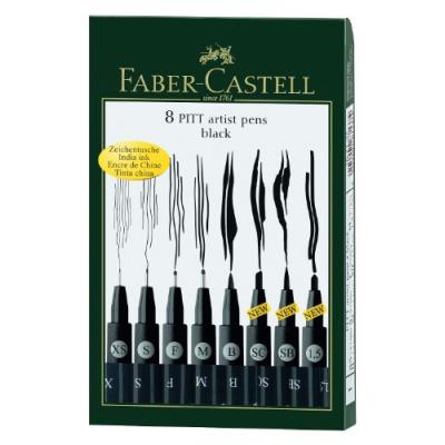 FABER-CASTELL Etui 8 Feutres Noirs Pitt