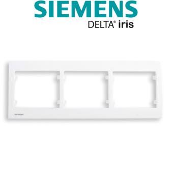 Siemens - plaque triple horizontale blanc - 1