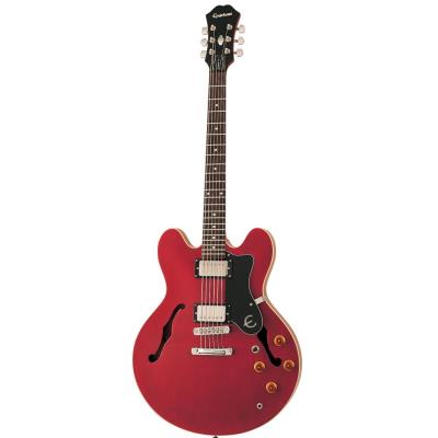 Guitare electrique epiphone archtop dot - cherry - accastillage chrome