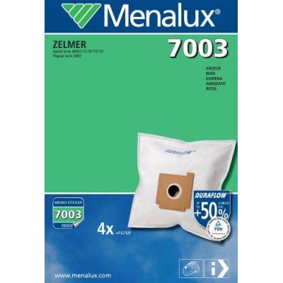 Menalux 7003 4 Sacs Aspirateur Compatible pour Zelmer Magnat / Solaris + 1 Filtre Moteur à Découper + 1 Micro Filtre