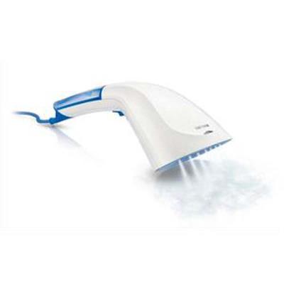 VISIODIRECT D&eacute;froisseur &agrave; main 840W capacit&eacute; 60ml cordon 2,5m brosse Dim L34,7 x H12,9 x P12,2 cm blanc bleu 