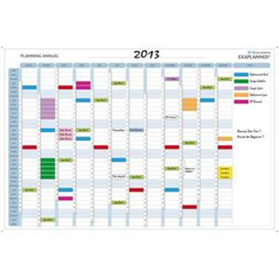 Planning annuel magnétique 90 x 59 cm vendu en kit avec de nombreux accessoires 56150E