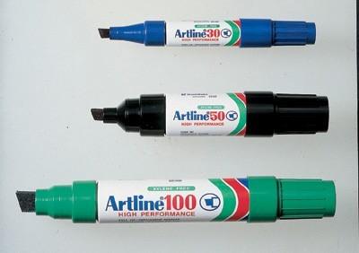 Marqueur Artline 100 pointe feutre acrylique biseautée 7,5/12mm bleu