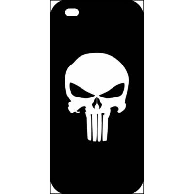 Coque apple iphone 5 tête de mort sur fond noir