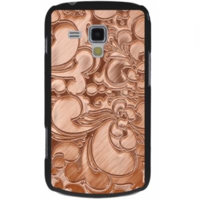 Coque rigide noire Galaxy Trend S7560 avec impression Motifs Arabesque bronze
