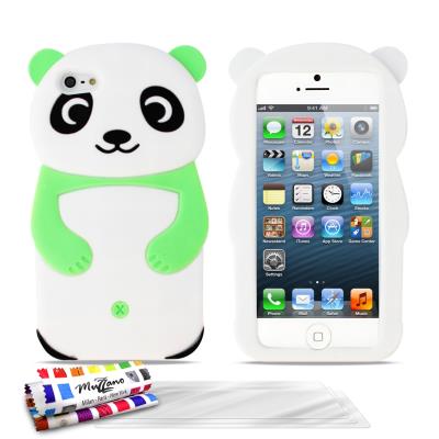 Coque souple Vert , Panda, ORIGINALE de MUZZANO pour APPLE IPHONE 5 + 3 Films de Protection Ecran UltraClear