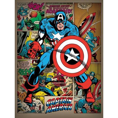 MARVEL - Canvas 60X80 '38mm' - Captain America Retro