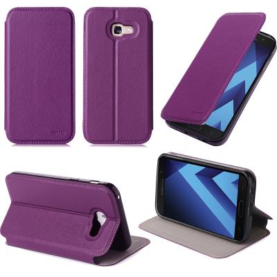 Etui luxe Samsung Galaxy A5 2017 4G violet Slim Cuir Style avec stand - Housse coque de protection Samsung Galaxy A5 version 2017 violette - Accessoires pochette XEPTIO case