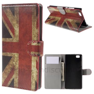 Housse etui coque portefeuille PU cuir pour Huawei Ascend P8 Lite - UK