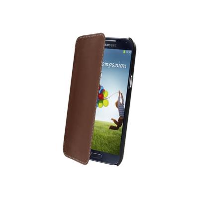 Muvit Made in Paris Folio Slim - Flip cover voor mobiele telefoon - bruin - voor Samsung Galaxy S4