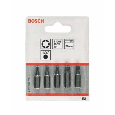 Bosch 2607001768 Coffret D'Embouts De Vissage Extra-Hart Lot De 5 Torx 10 / 15 / 20 / 25 / 30 25 Mm