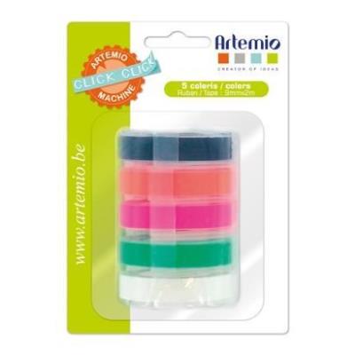 ARTEMIO Recharge Etiqueteuse 5 Rubans Fluo